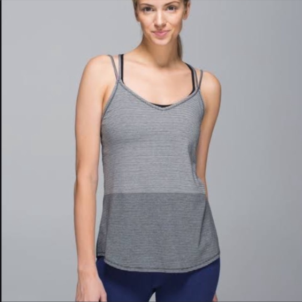 Lululemon Breezy Strappy Tank Top in Grey Stripe